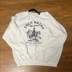 Zach Bryan White Cream Godspeed Sweatshirt 2XL